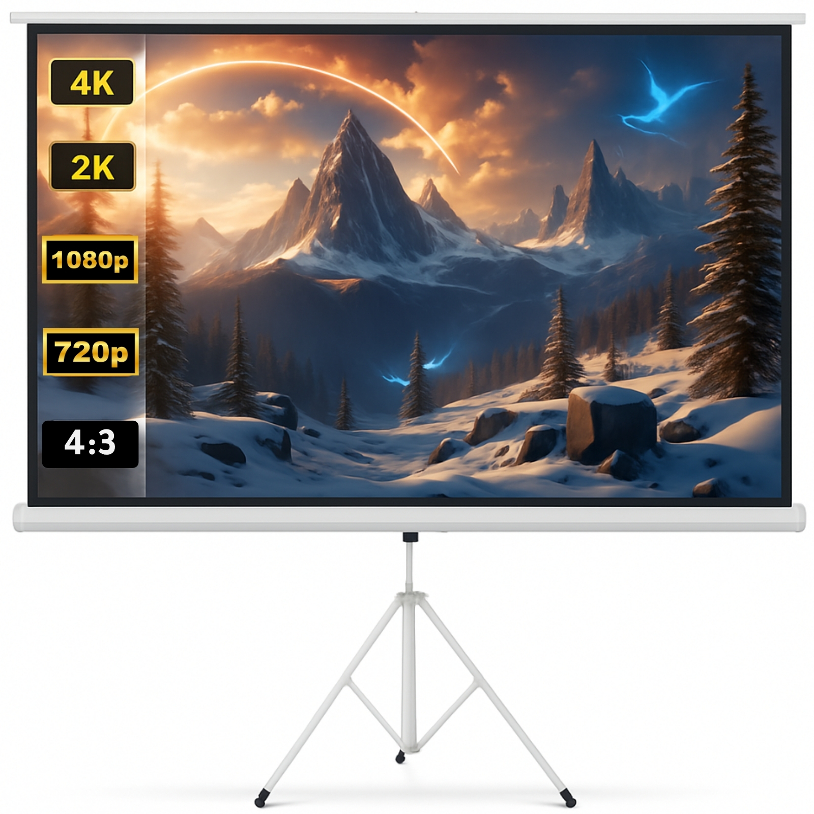 Foldable Projector HD Screen100 White