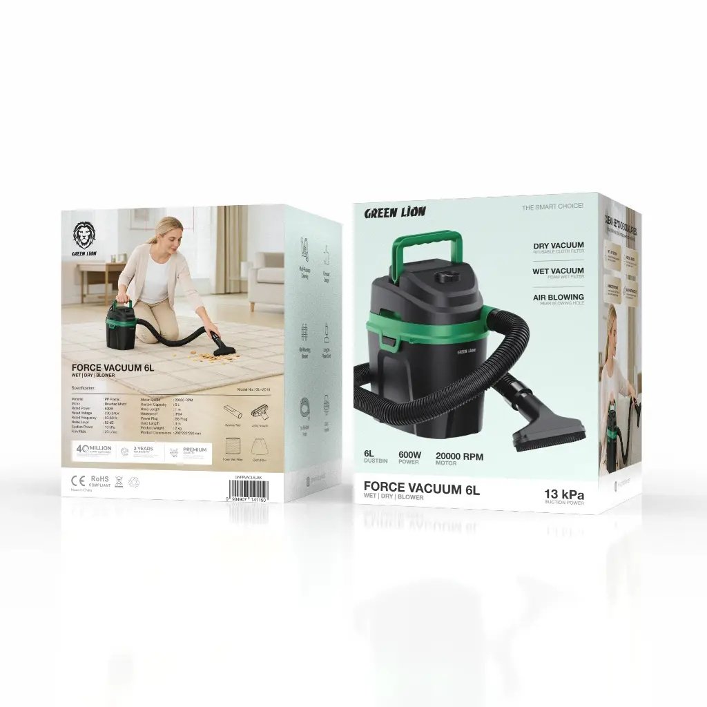 FORCE VACUUM 6L Wet, Dry, Blower 20000 RPM 600W