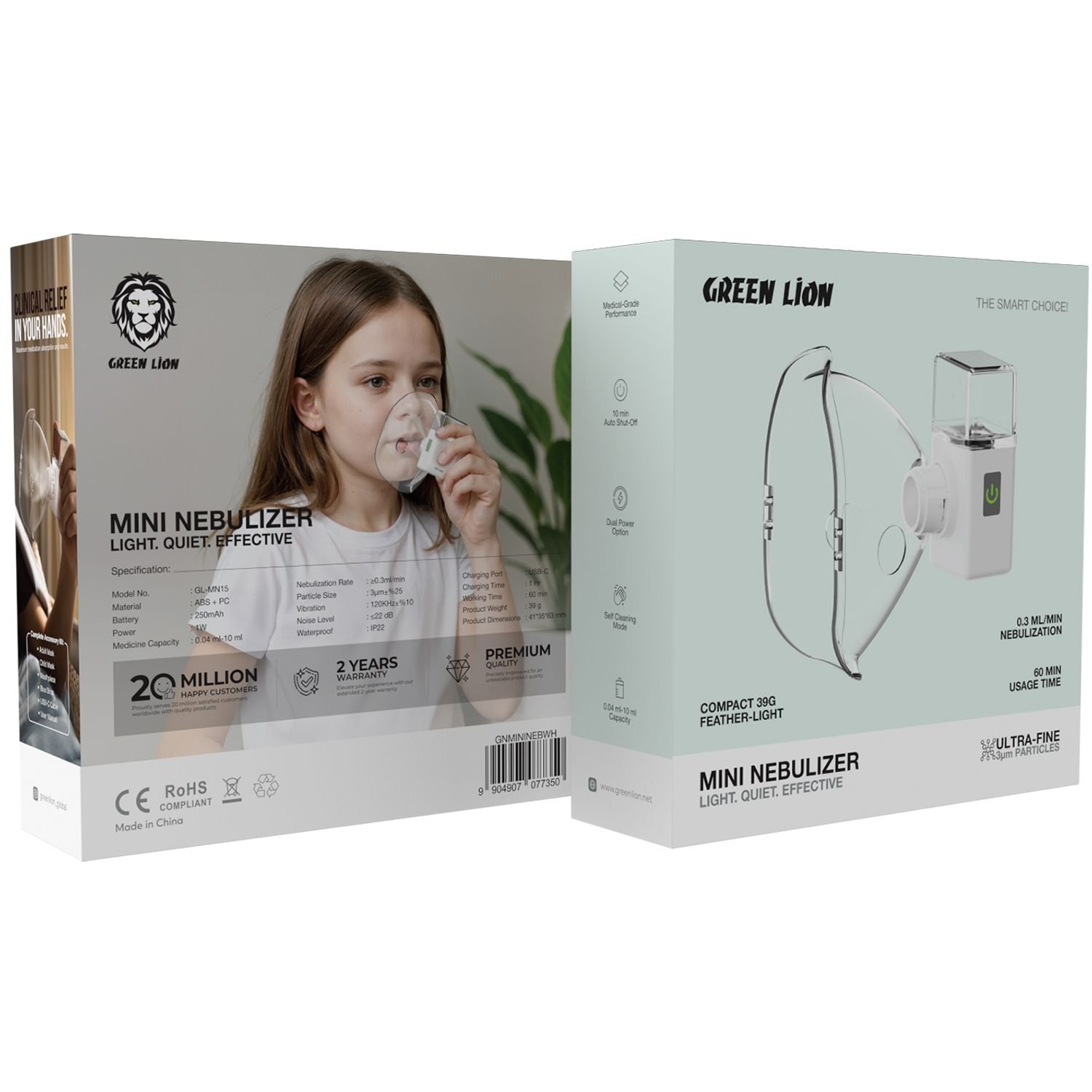 Green Lion Mini Nebulizer - White