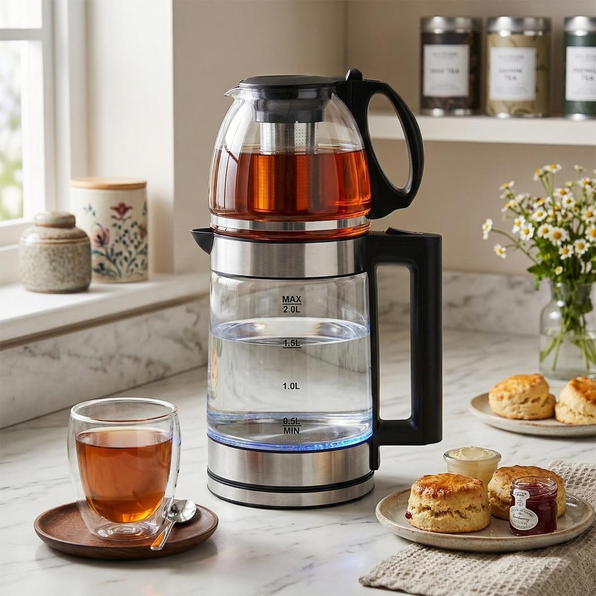 Lepresso Turkish Tea Glass Kettle - Black
