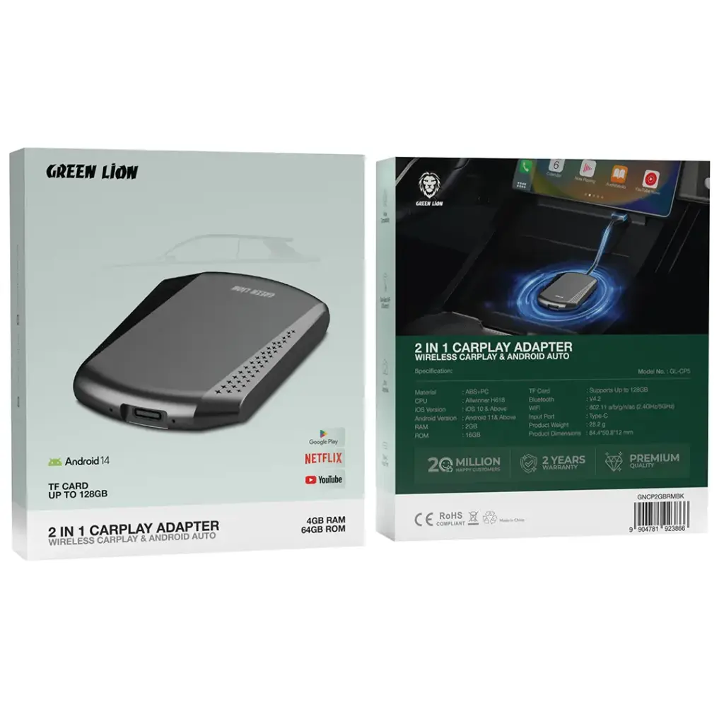 Green Lion 2 IN 1 CarPlay Adapter