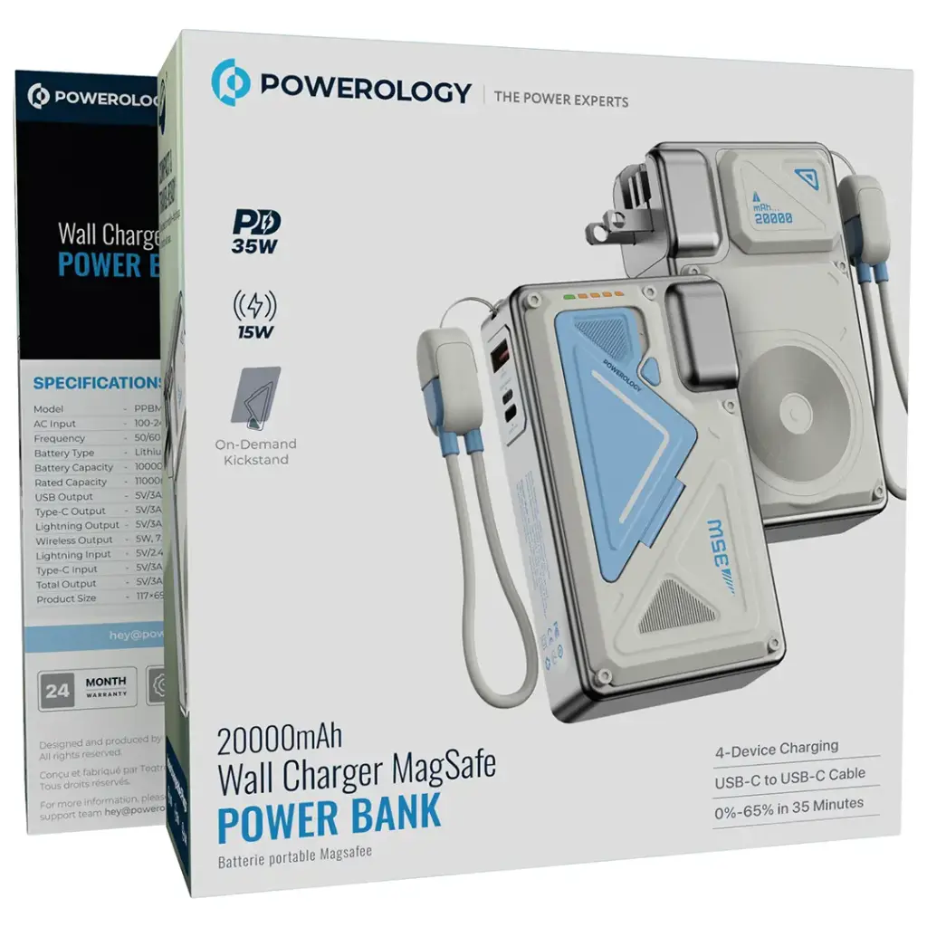 Powerology Wall Charger MagSafe Power Bank 20000mAh