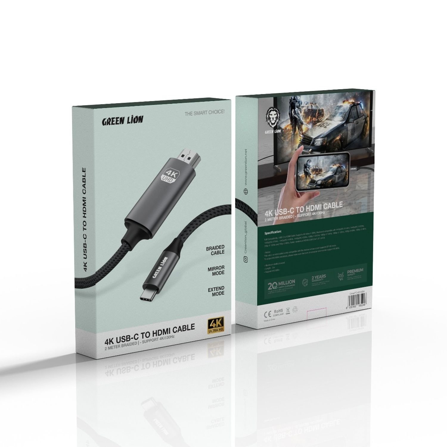 Green Lion 4K USB-C to HDMI Cable - Black