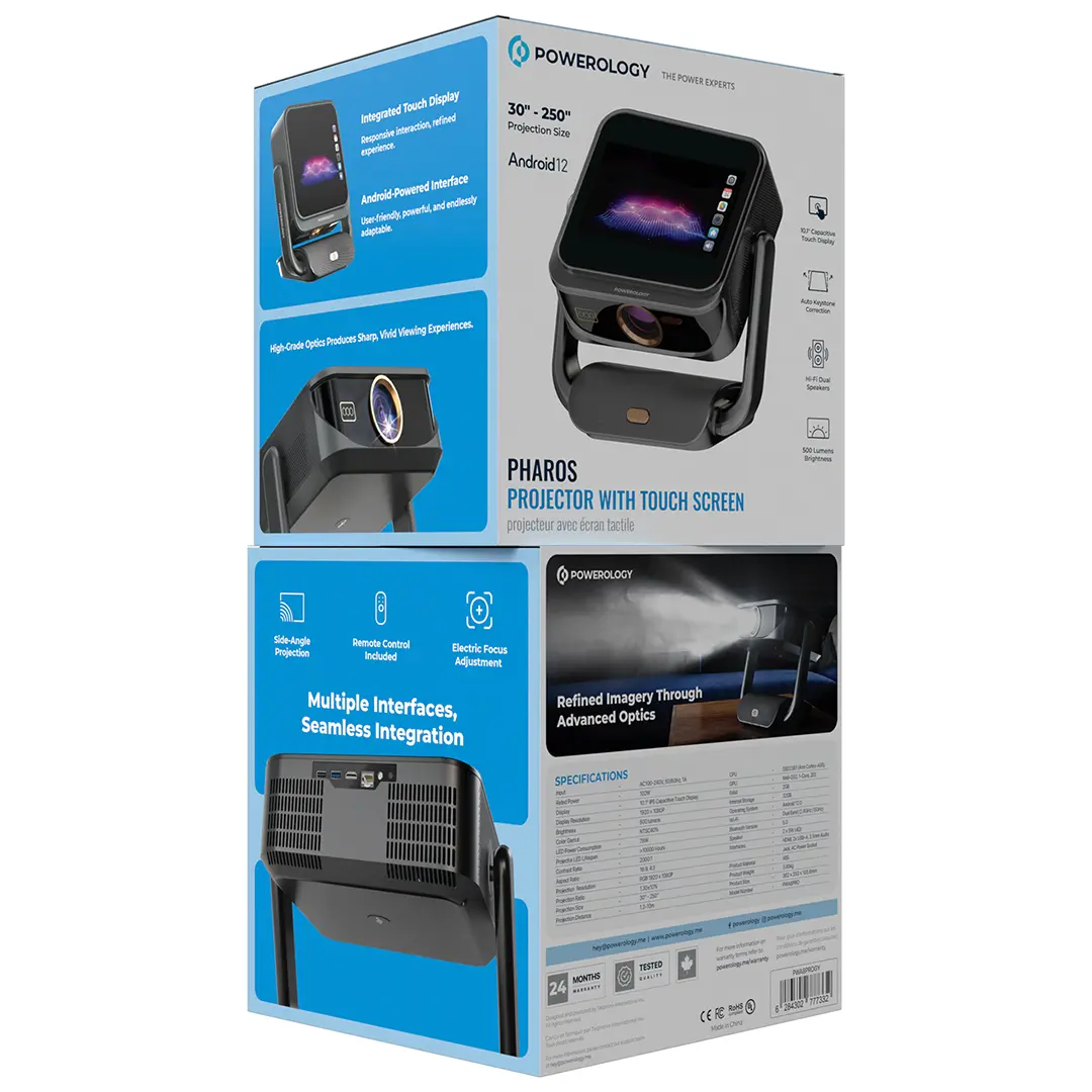 Powerology pharos Projector With Tablet Screen 500 Lumens