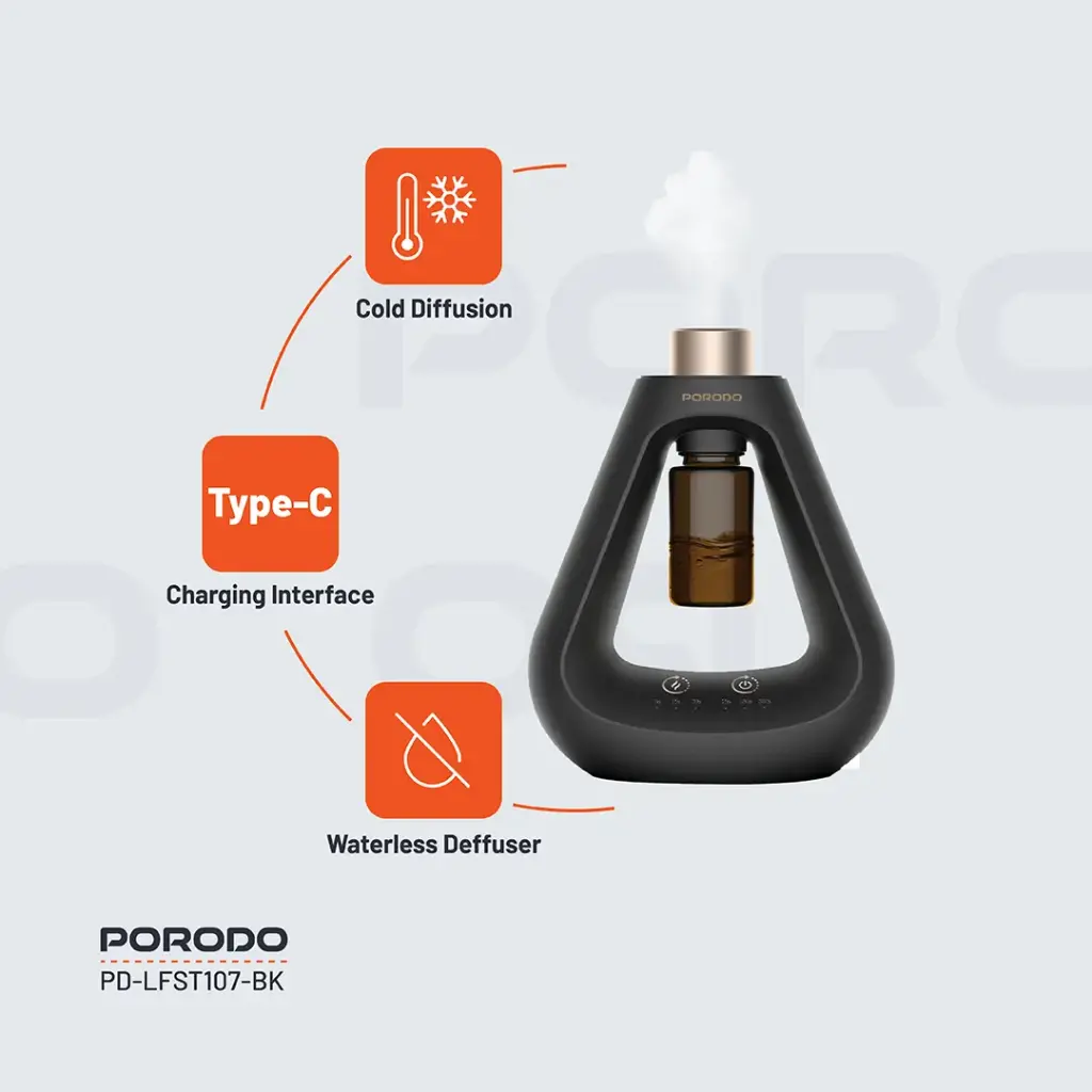 Porodo Lifestyle Sphere Aroma Diffuser - Black