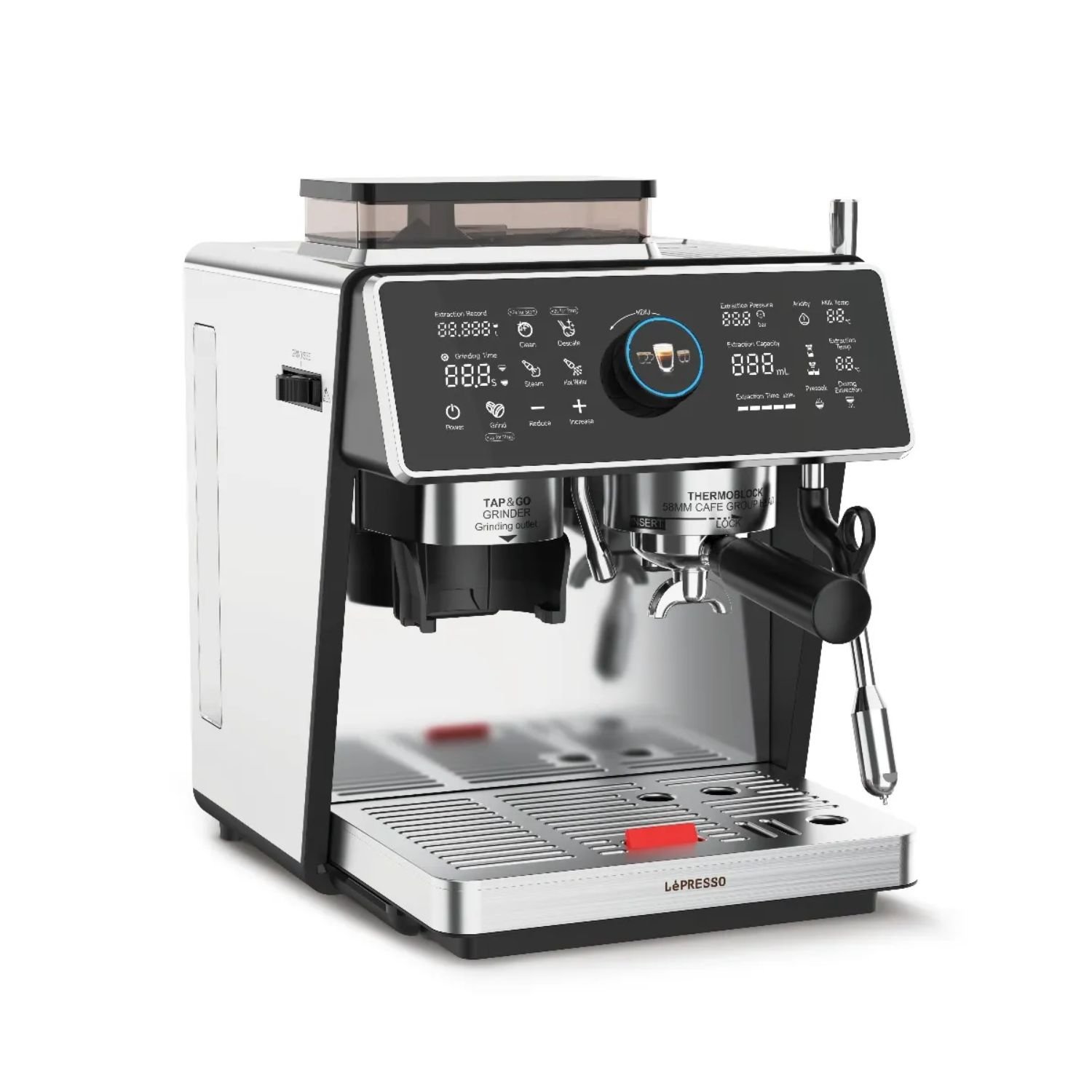 Lepresso-Automatic Dual Boiler Coffee Machine with Touch Display - Silver