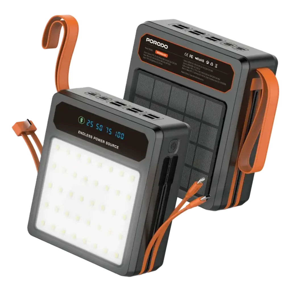 Porodo Solar Powerbank 120000mAh with LED light