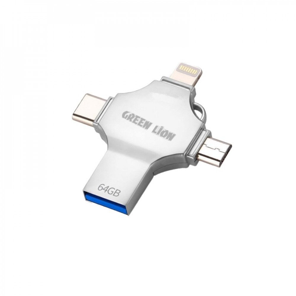 Green Lion 4 in 1 USB Flash Drive 64GB