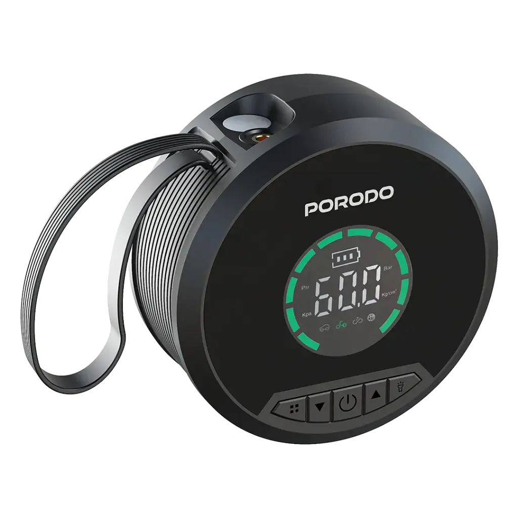 Porodo SparkOne 8000mAh Power Bank Jump Starter With Tire Inflator