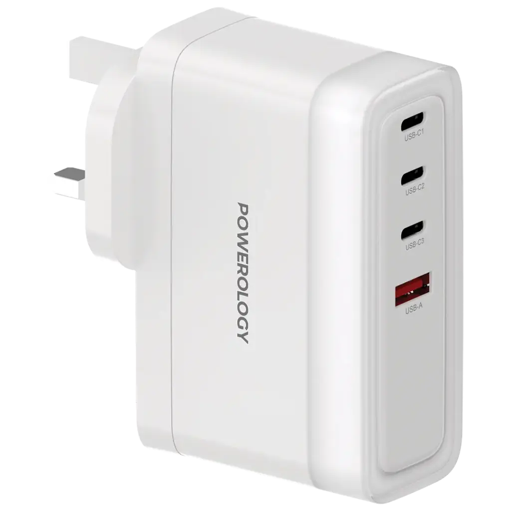 Powerology Lunex Series 4-Port Fast Charging Adapter 140w - White